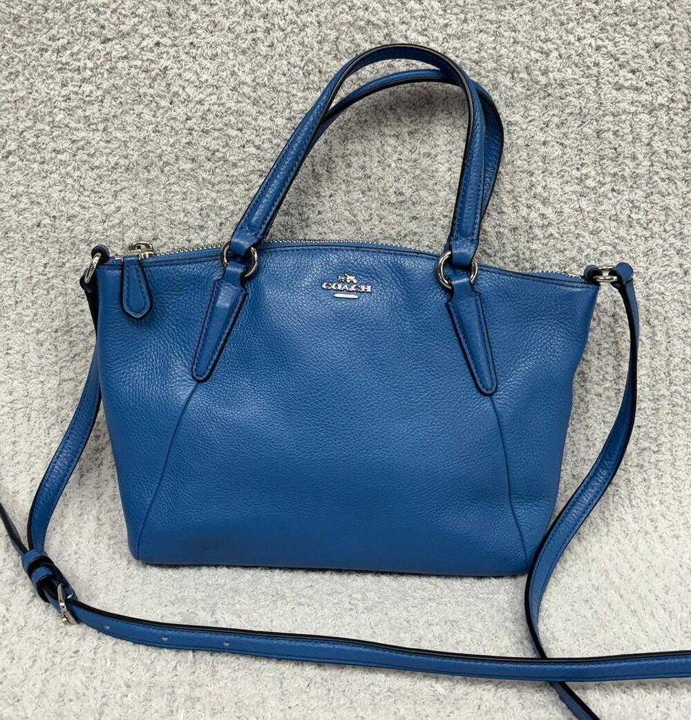 Coach Kelsey Blue Pebbled Leather Satchel Purse F57563 #76924